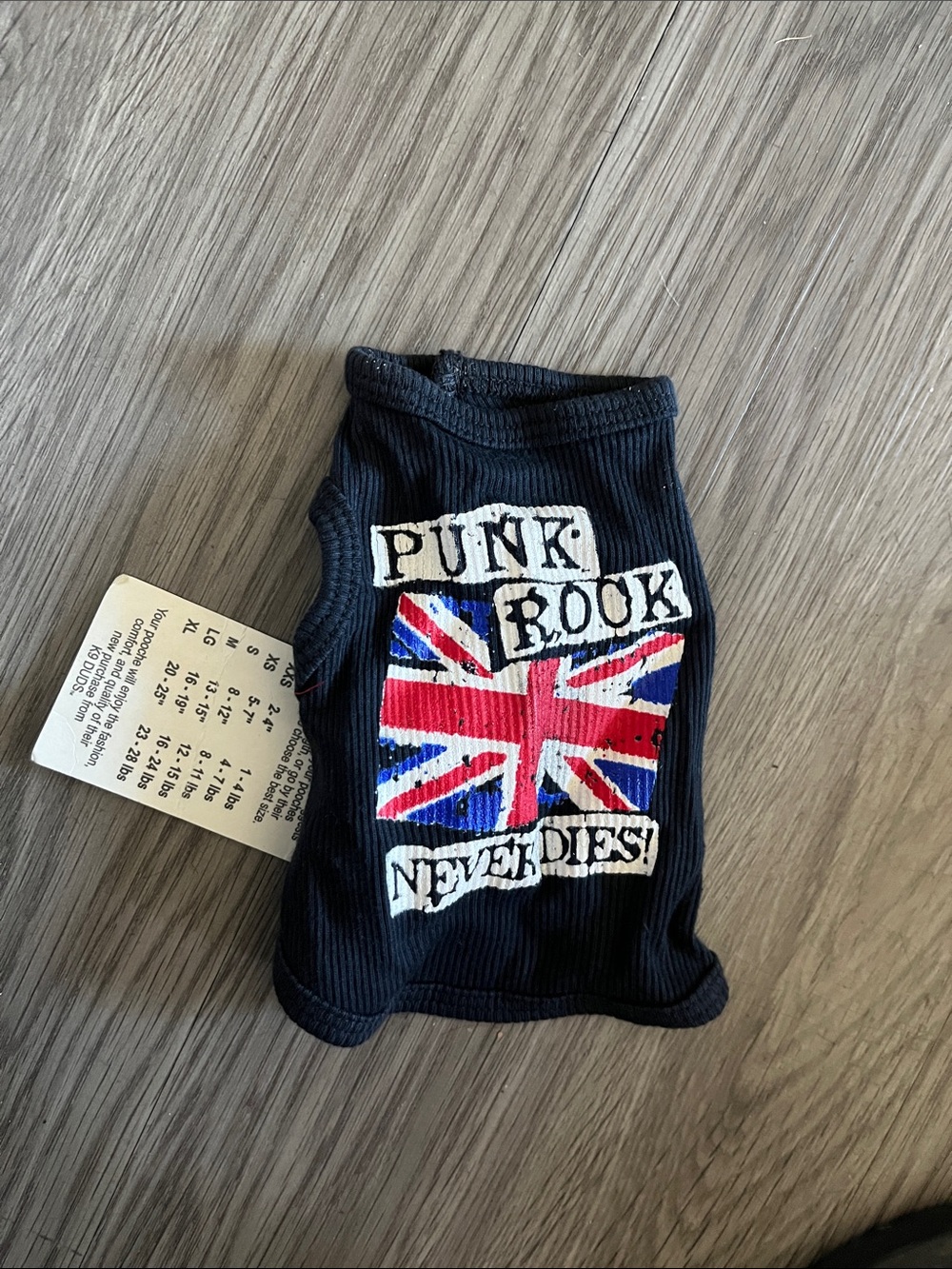 Black 'Punk Rock' Union Jack Dog Tee - Punk Book Design